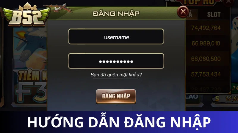 Hướng dẫn cách đăng nhập game B52 Club