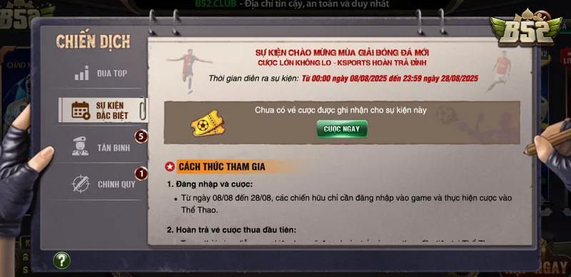 Tham gia các sự kiện được cổng game tổ chức để nhận quà
