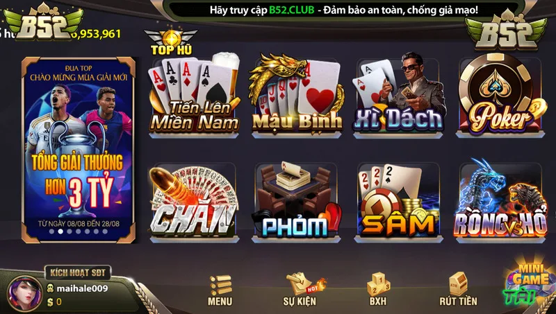 Trải nghiệm game bài đổi thưởng với nhiều trò ăn khách